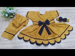 Beautiful and Decent Frock Design for Baby Girls | Easy Cutting tutorials | 1-2 Years Baby Girls.