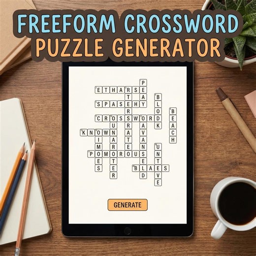 Professional Crossword Generator Tool | Custom Puzzle Maker for Weddings, Classrooms & KDP | Instant Digital Download - Etsy