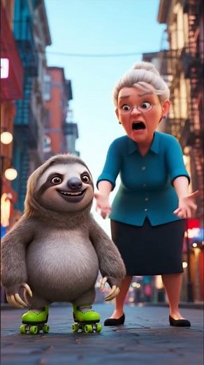 #aislop #aislop #aislop #sloth #yelling sloth gets yelled at for skating around town