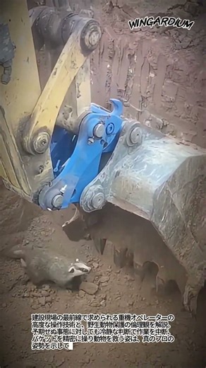 【重機技術】プロのバケット操作と野生動物保護 #worker #process #excavator #wildlife #skills