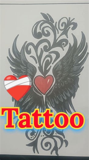 ❤️‍🩹Heart tattoo drawing feeling drawing tutorial #feelings #hearttatoo