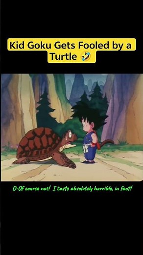 Kid Goku Gets Fooled by a Turtle 🤣 #dragonball #funny