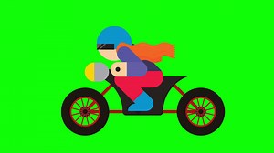 Download Animated bike rider on green screen background for free
