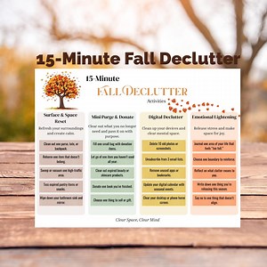 15-minute Fall Declutter Checklist, Autumn Self-care Printable, Planner Insert for Mindful Reset, Home Organization for Busy Mom - Etsy Canada