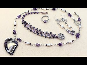 Full Set February 5: Sage Amethyst wonky hearts set with Gemstone Orphanage
