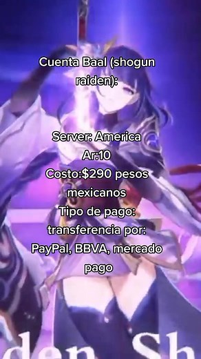 vendo cuenta de baal #genshin #cuentabaal #fypシ #fyp #viral #genshintok #genshinimpact #genshincuenta #baal #shogunraidencuenta #baalcuenta