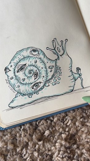 Here’s a wise snail wizard… 🐌 🐌 • • • • • • #inkdrawing #dailydrawing #drawingprocess #drawingoftheday #howtodraw #drawingtutorial #tattoodesign #snaildrawing #snail | Bahar.imaginarium