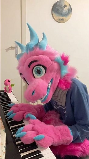 Playing piano in fursuit :3 #schtiffles #piano #fursuit #paws