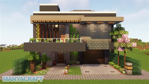Minecraft Como construir uma MEGA MANSÃO MODERNA Manyacraft tiktok