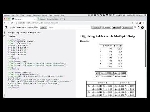 Convert screenshots of basic tables into LaTeX using Mathpix Snip