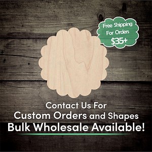 Scalloped Circle Unfinished Wood Cutout Shape - Laser Cut DIY Craft Bulk Wholesale Pricing Engraved - Etsy