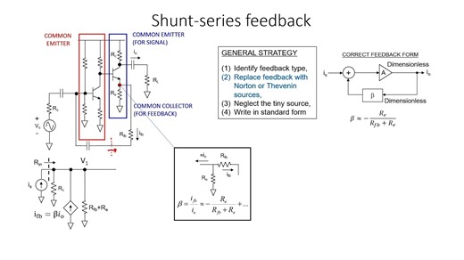 06-Shunt-Series feedback example with transistor amplifier (6 - Feedback)