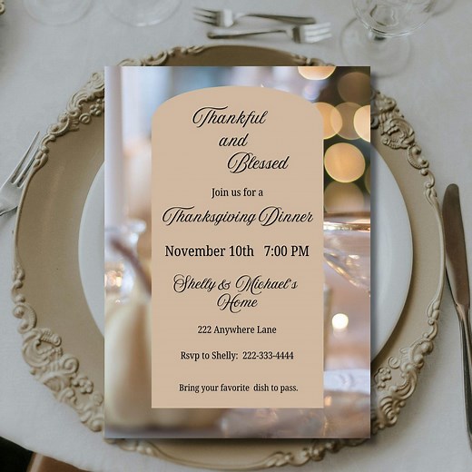 Editable Thanksgiving Dinner Invitation-digital-printable-5x7-instant Download--thanksgiving Celebration-thankful and Blessed-thanksgiving - Etsy
