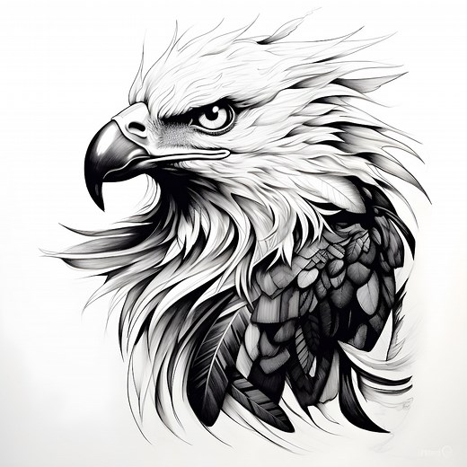Eagle Tattoo Design - Download High Resolution Digital Art PNG Transparent Background | Printable SVG Tattoo Stencil - Etsy