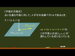 〔空間ベクトル〕平面の方程式 －オンライン無料塾「ターンナップ」－