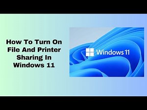 How To Turn On File And Printer Sharing In Windows 11