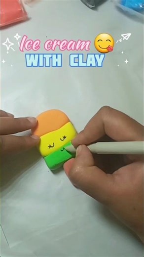 cute miniature ice cream made with clay 😋#clayart #shorts #miniaturefood #trending