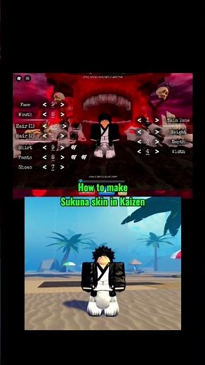 How to make Sukuna skin in Roblox Kaizen! #youtube #shorts #tiktok #edit #roblox #jjk #kaizen