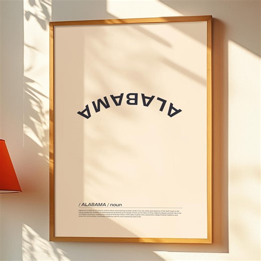 Alabama Definition Print of State Wall Art for Travel Gift Cubicle Decor of City Wall Art Trendy Modern Typography Poster for Alabama Gifts - Etsy