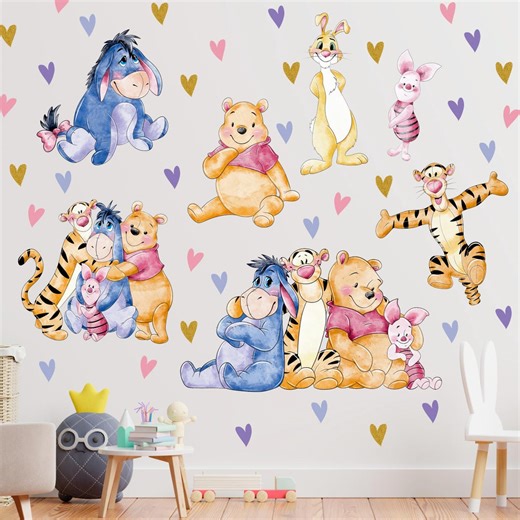 Winnie the Pooh Wall Decals Set for Kids Room, Winnie the Pooh Nursery Wall Stickers, Piglet Tigger Wall Stickers - Etsy