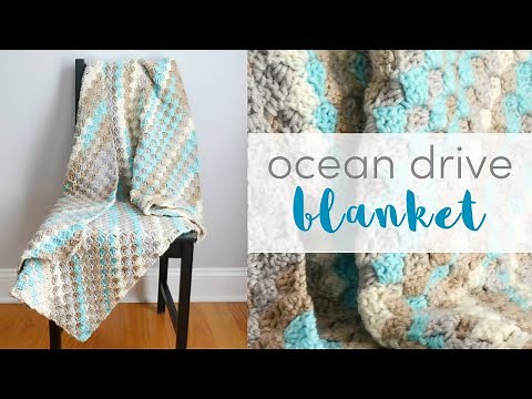 How To Crochet The Ocean Drive Blanket (Easy c2c crochet blanket!)