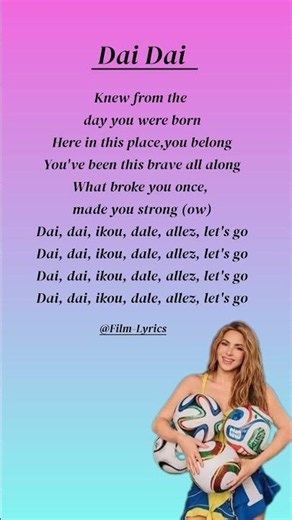 Dai Dai - Lyrics | Shakira, Burna Boy | FIFA World Cup Official Song 2026 | #songlyrics #fifa