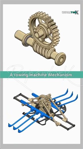 A rowing machine Mechanism.#foryou #automobile #sciencefacts #engineering