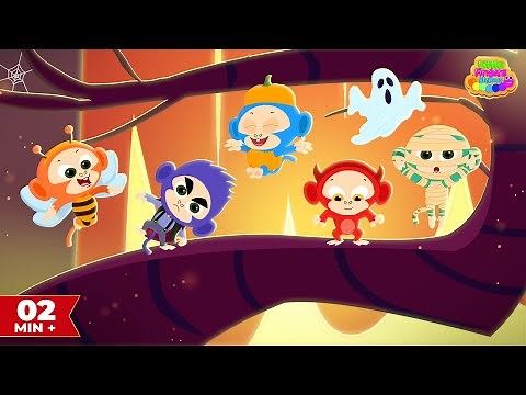 Five Little Monkeys | Halloween | Spooky | Scary | Nursery rhymes | Kids Songs |Little Finger Rhymes