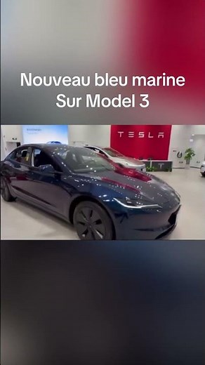 Here's the new navy blue color for Tesla's Model 3 this time.