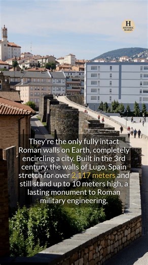 The city of Lugo in Spain has the only fully intact Roman walls left on Earth. #history #ancienthistory #archaeology #heritage | Historic Marks