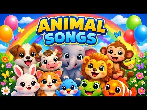 Animal Songs for Kids | Nursery Rhymes with Animals 🐶🐱🐘 | Kids Learning Video