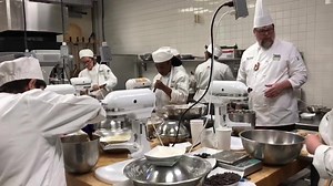 Chef Alex Hamman and his Delgado Culinary Arts class making chocolate chip cookies at the City Park Campus this morning. | Delgado Community College