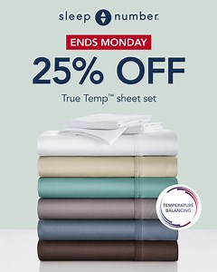 You'll both sleep comfortably with temperature balancing bedding. Sale ends Monday, 4/19/21. sleepnumber.com | Sleep Number