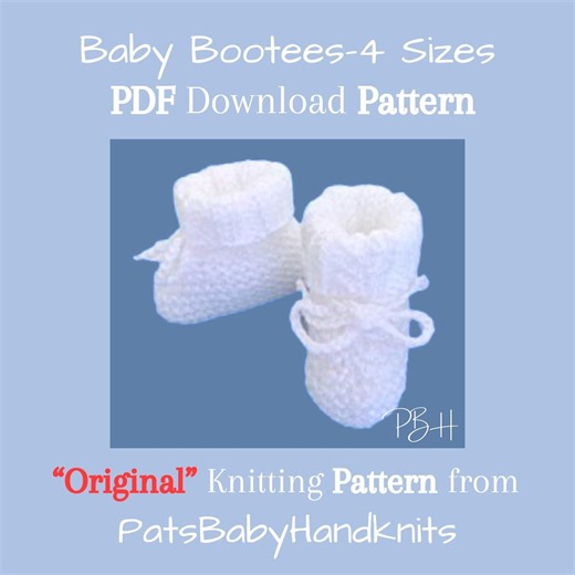 Baby Booties Knitting Pattern, 4 Sizes (instant PDF Download) - Etsy Australia