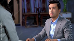 Angry director, dissatisfied with the work, manager scolds an employee over a poorly executed task, highlighting stress and frustration in a high-pressure office environment