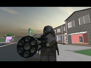 Destroying Zombies with a minigun | (Roblox: Zombie uprising)