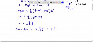 A uniform solid disk of radius R and mass M is free to rotate on a frictionless pivot through a point on its rim (Fig. P10.53). If the disk is released from rest in the position shown by the copper-colored circle, (a) what is the speed of its center of mass when the disk reaches the position indicated by the dashed circle? (b) What is the speed of the lowest point on the disk in the dashed position? (c) What If? Repeat part (a) using a uniform hoop. (FIGURE CAN'T COPY) | Numerade