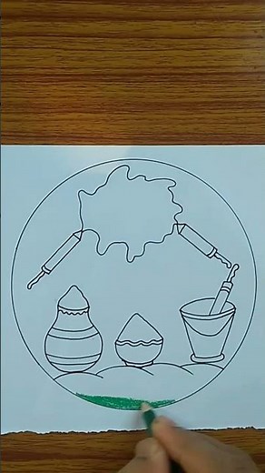 Holi Drawing Easy / Creating a Colorful Holi Festival Drawing Step-by-Step Tutorial / Holi Poster