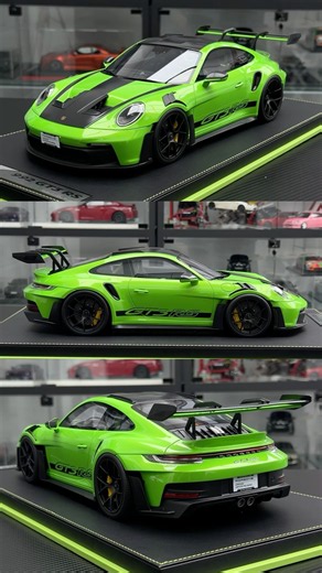 Unboxing Scale 1/12 Acid Green Porsche 992.2 GT3RS Model Car With Worldwide Limited 20 units
