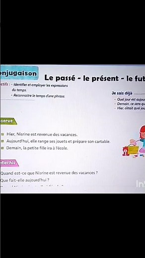 Les capucines CE1 Conjugaison Le passé -le présent -le futur manuel p 17