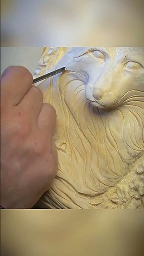Wood carving, relief carving-how to carve a beautiful fox #asmr #whittling #woodcarving