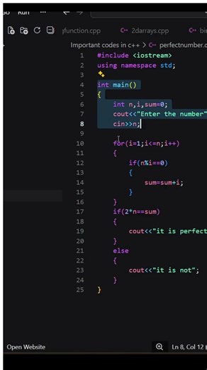 Why 6 Is a Perfect Number 🤯 (C++) #coding #cpp