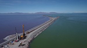 31K views · 171 reactions | A bird's-eye view of the Great Salt Lake reveals its most unique characteristic. | Union Pacific Railroad | Facebook