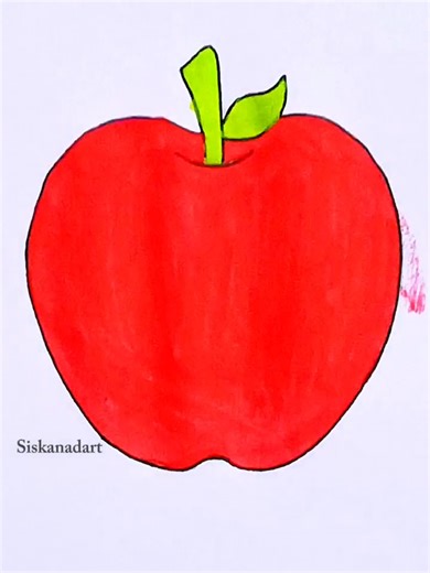 Mewarnai gambar buah apel #tutorial #mewarnai #coloring #art #foryoupage