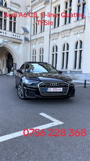 Audi A6 C8, S-line, Quattro, TFSIe • An fabricație: 2021 • Motorizare: 2000 • Putere: 252 • Cutie de viteze: Automată • Km: 186.000 •Tractiune: 4x4 •Plug-In Hybrid Optiuni: •Pachet S-line •Soft Close Uși •Faruri Matrix LED HD •Sistem Audio BANG OLUFSEN •Ventilație scaune •Masaj in scaune •Încălzire în scaune •Head-Up Display •Trapă •Încălzire in volan •Keyless Entry •Keyless Go •Side Assist •Lane Assist •Distronic Plus •Climă spate •Parchează singură •Apple Car Play / Android / Incarcare wireles