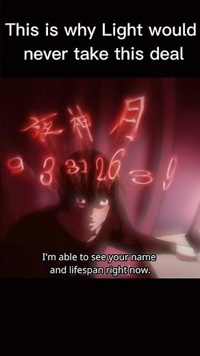 Shinigami Eyes Deal #deathnote #kira #ryuk #lightyagami #anime #shorts