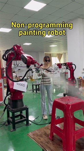 Programming-free spray robot. #spraying #industrialrobot #sixaxisrobot #robotics #automatic