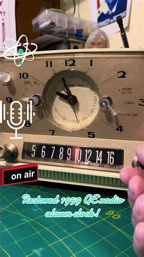 1958 GE AM clock radio restored#retro #vintage #nostalgia #gift #tuberadio #restoration #GE #1950s