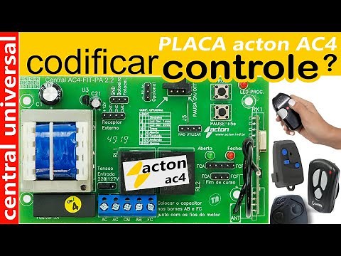 Central Acton ac4 - Cadastrar controle remoto portão