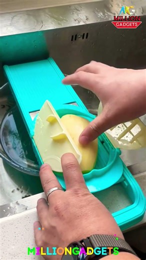 "Watch Me Julienne Potatoes in Seconds with This Amazing Mandolin Slicer! 🥔✨ #CookingHacks